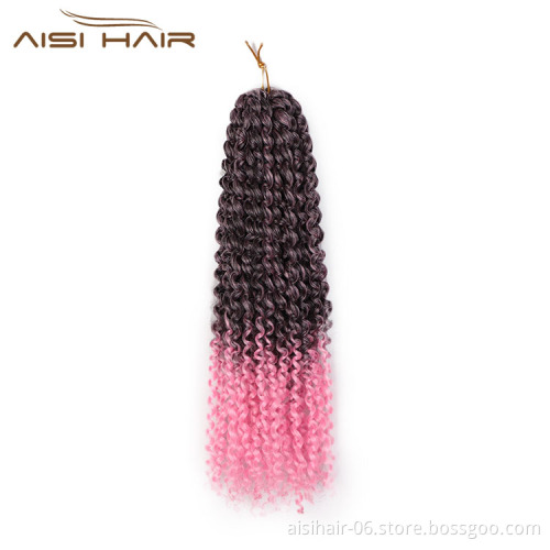 Aisi Hair Afro Curly Multi Ombre Color Synthetic Marly Braiding Hair Extensions Crochet Hairpiece Braids For Black Women
